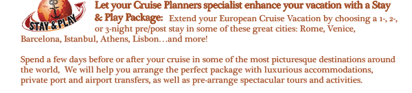 Let your Julie and Dick Davidson Specialist Enhance your vacation with a Stay and Play Package!